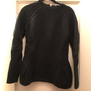 Dark green/blue Iris and Ink peplum knit sweater